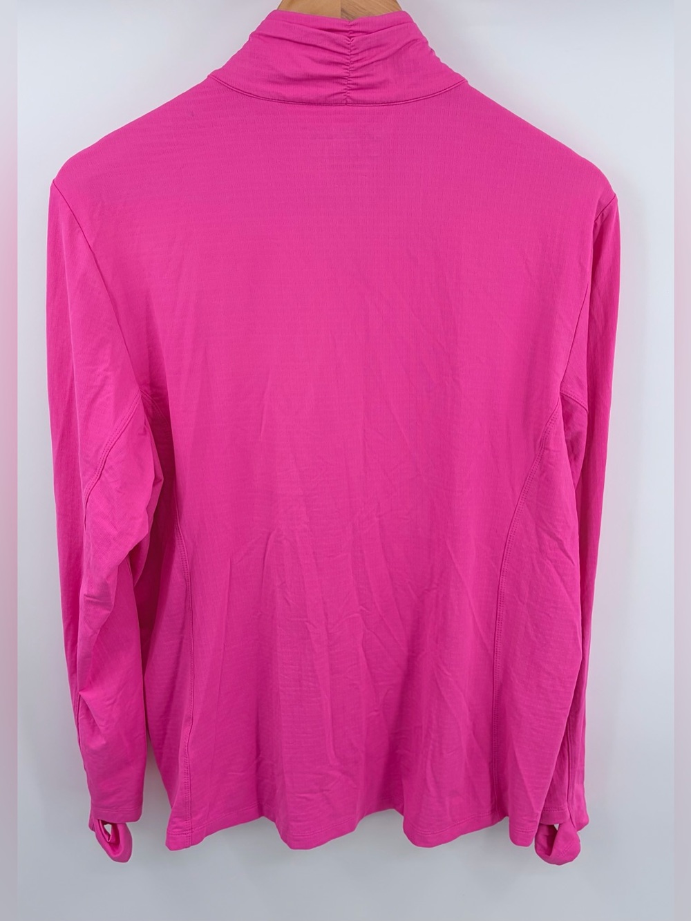 IBKUL hot pink golf rouched long sleeve half zip mock neck top women’s XXL - Picture 5 of 5